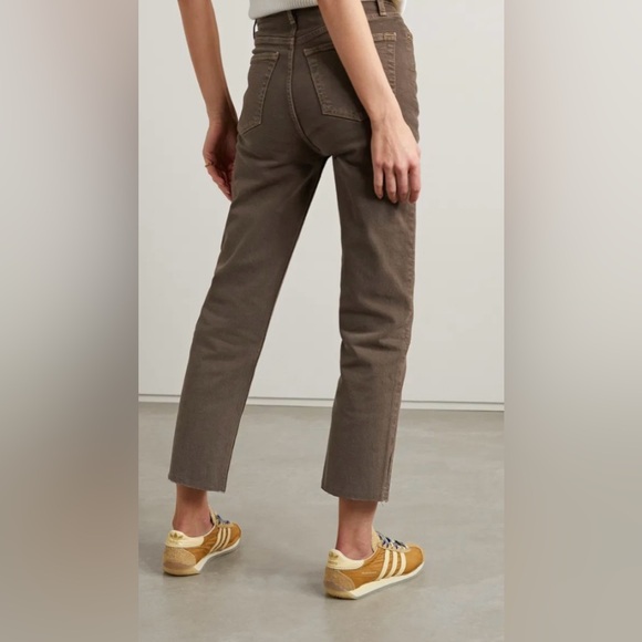 NWT RE/DONE 90s High Rise Loose Brown Jeans Distressed,Raw Hem Size 26 - Picture 2 of 8
